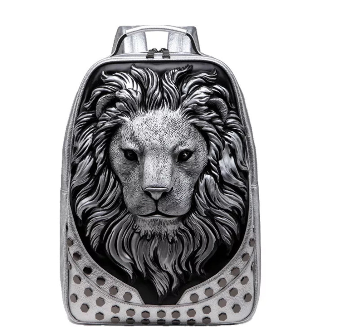 ybOrdinary 3D Emboss Lion Head Backpack Different Colors