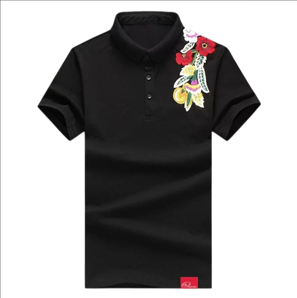 ybOrdinary - Polo w/Floral Embroidery