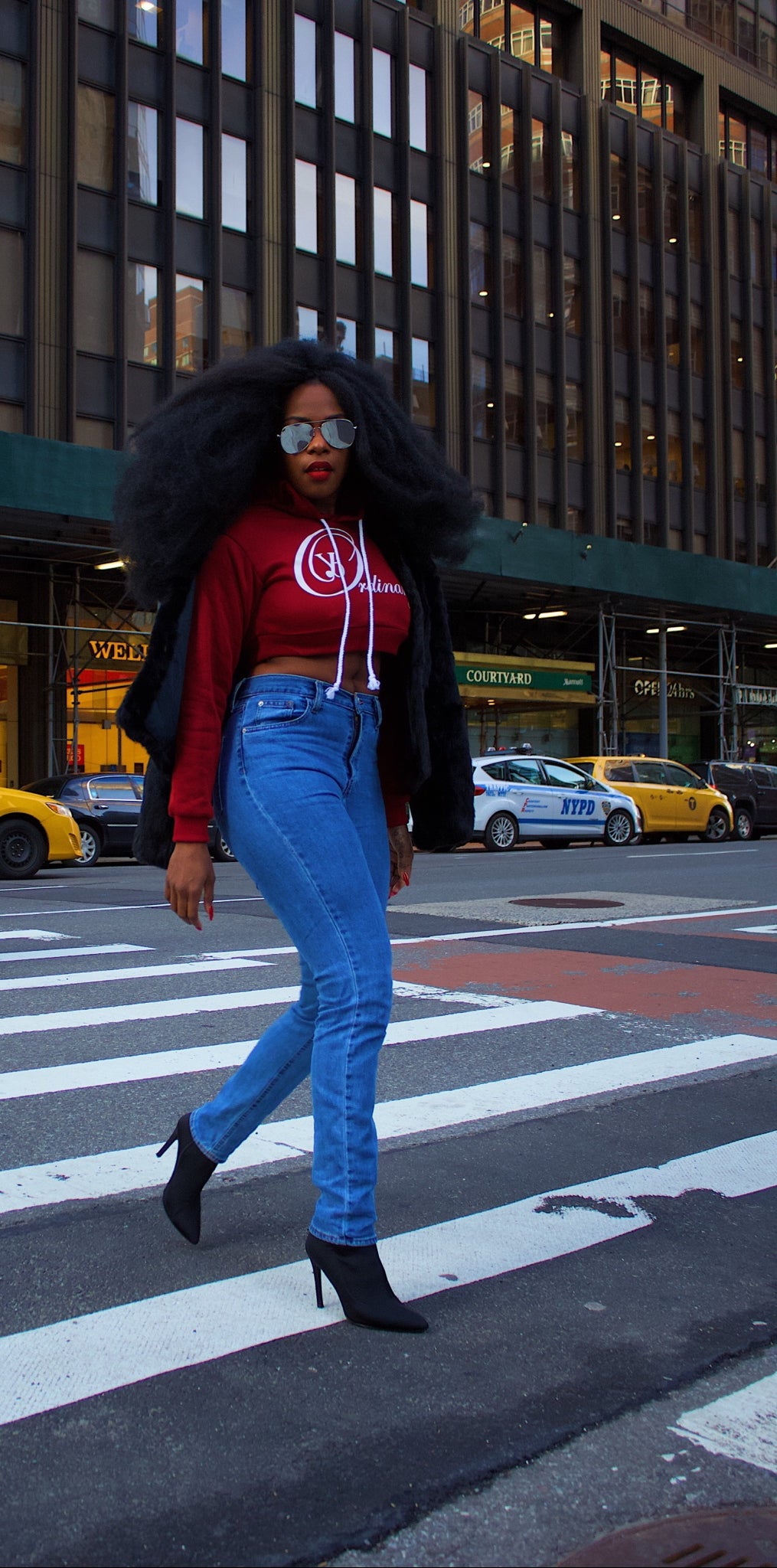 ybOrdinary - Long Sleeve Crop Hoodie