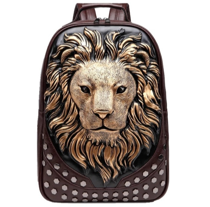 ybOrdinary - 3D Emboss Lion Head Backpack (Different Colors Available)
