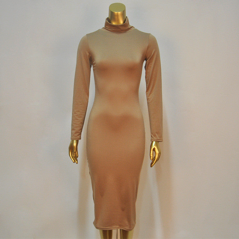 ybOrdinary- Women's Turtleneck Autumn Dress (Different Colors Available) - yb Ordinary Clothing