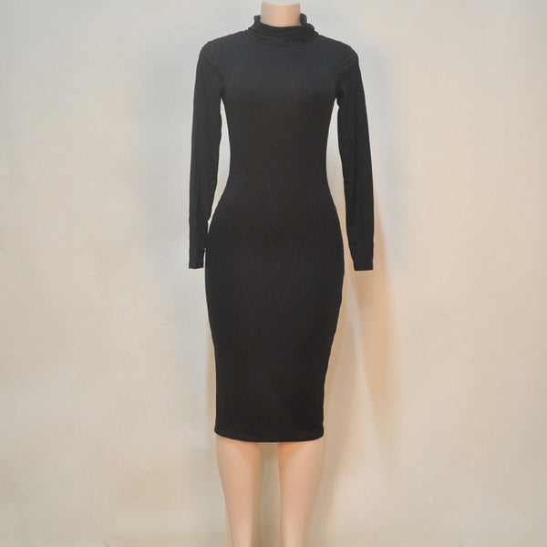 ybOrdinary- Women's Turtleneck Autumn Dress (Different Colors Available) - yb Ordinary Clothing