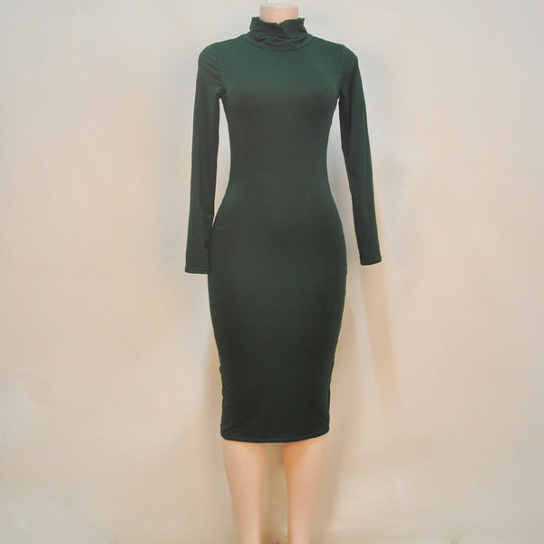ybOrdinary- Women's Turtleneck Autumn Dress (Different Colors Available) - yb Ordinary Clothing