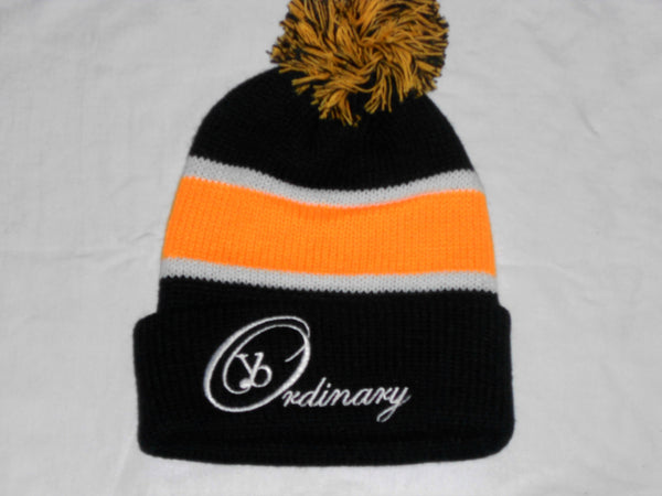 Winter Striped Beanie with Pom (Different Colors Available) - yb Ordinary Clothing