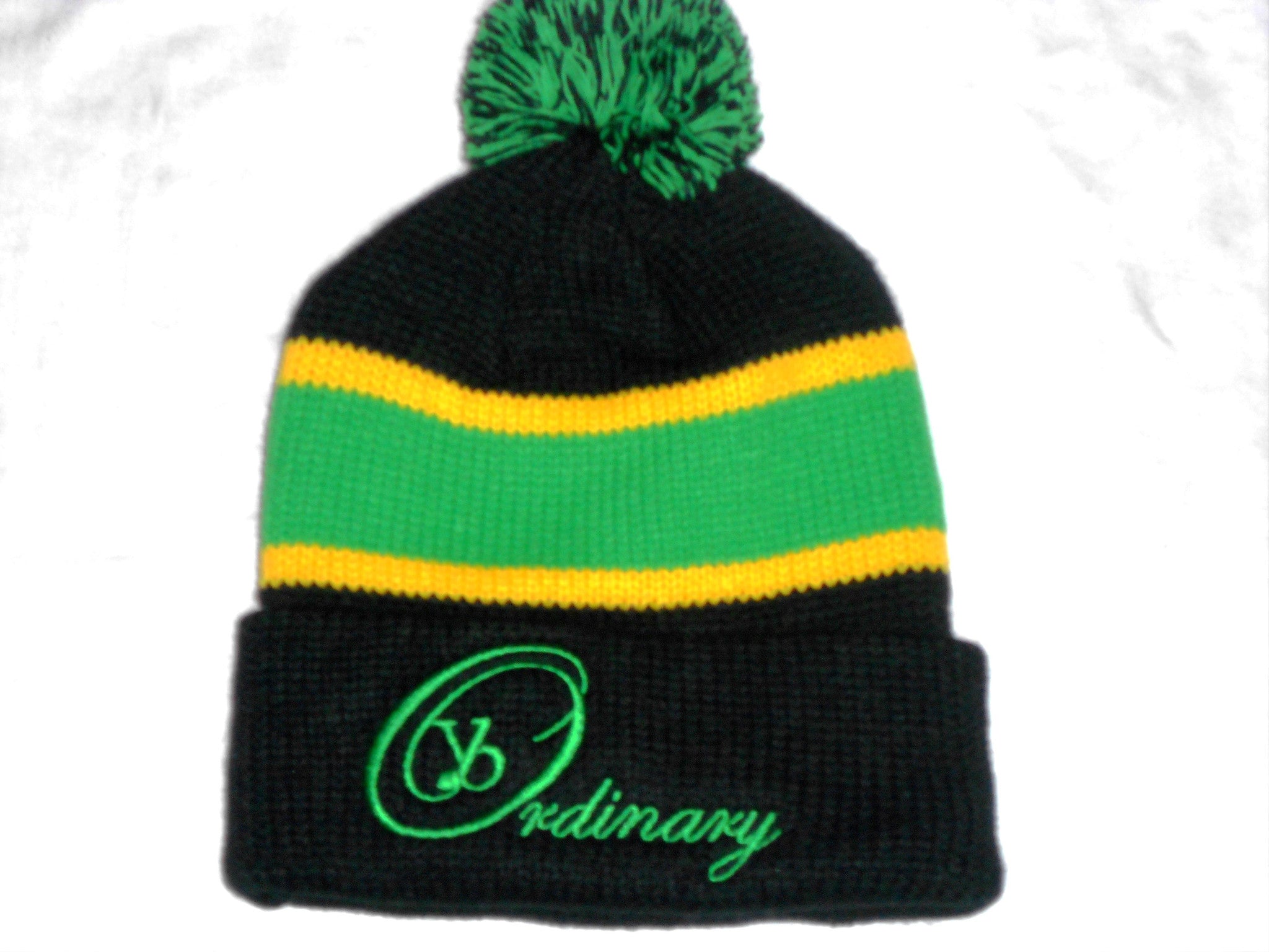 Winter Striped Beanie with Pom (Different Colors Available) - yb Ordinary Clothing