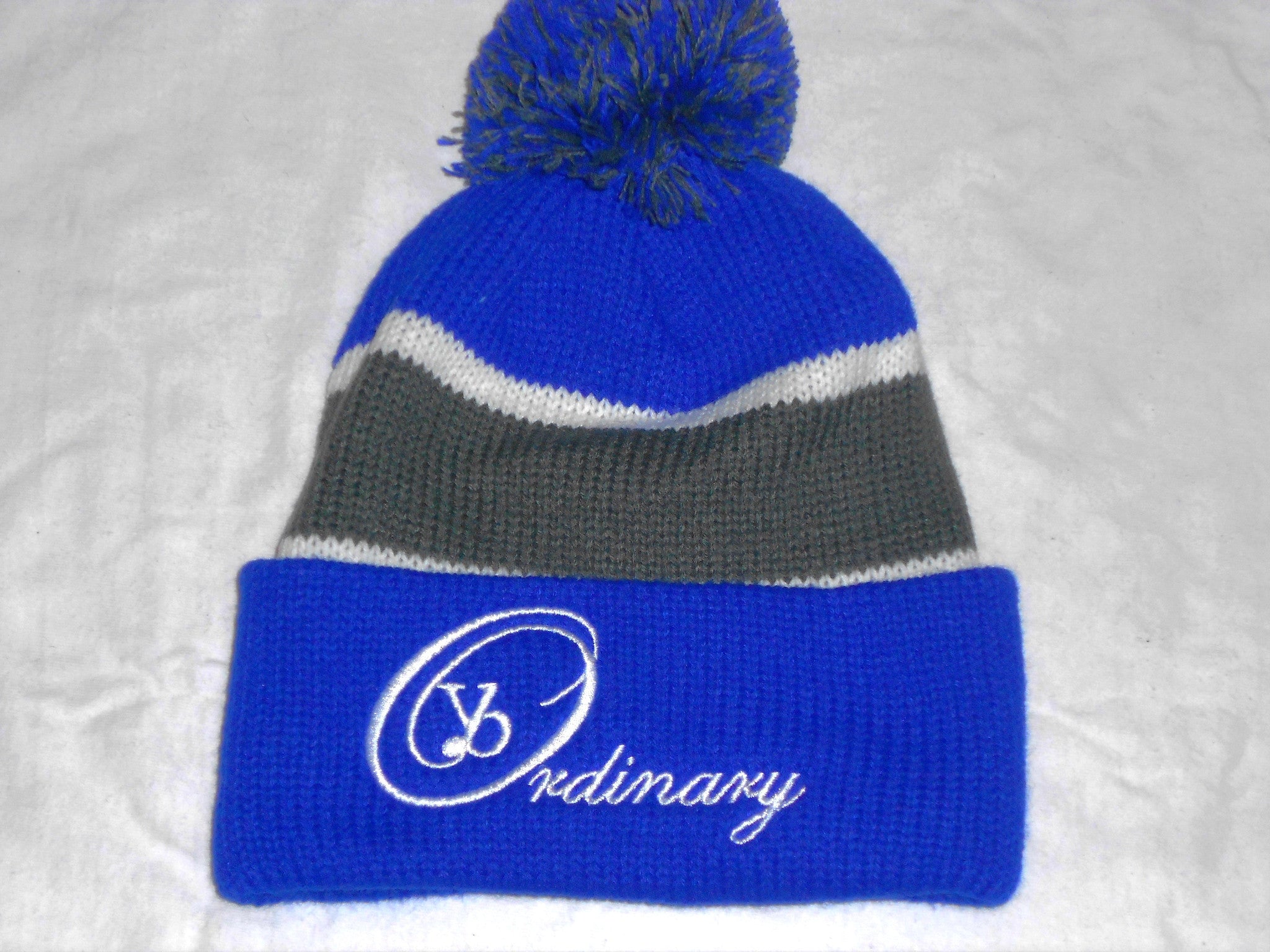 Winter Striped Beanie with Pom (Different Colors Available) - yb Ordinary Clothing