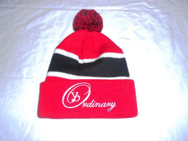 Winter Striped Beanie with Pom (Different Colors Available) - yb Ordinary Clothing