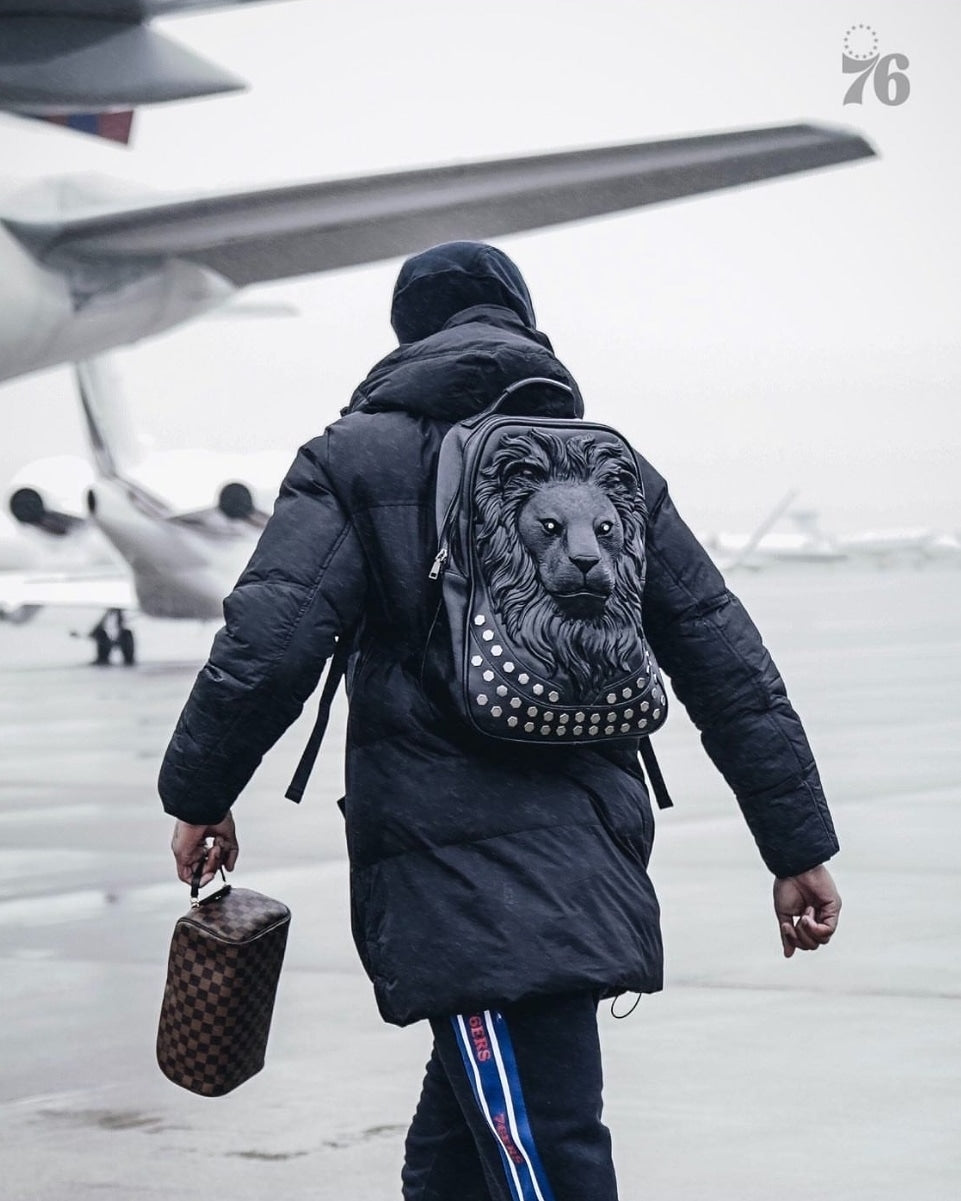 ybOrdinary - 3D Emboss Lion Head Backpack (Different Colors Available)