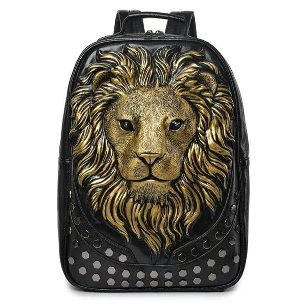 ybOrdinary - 3D Emboss Lion Head Backpack (Different Colors Available)