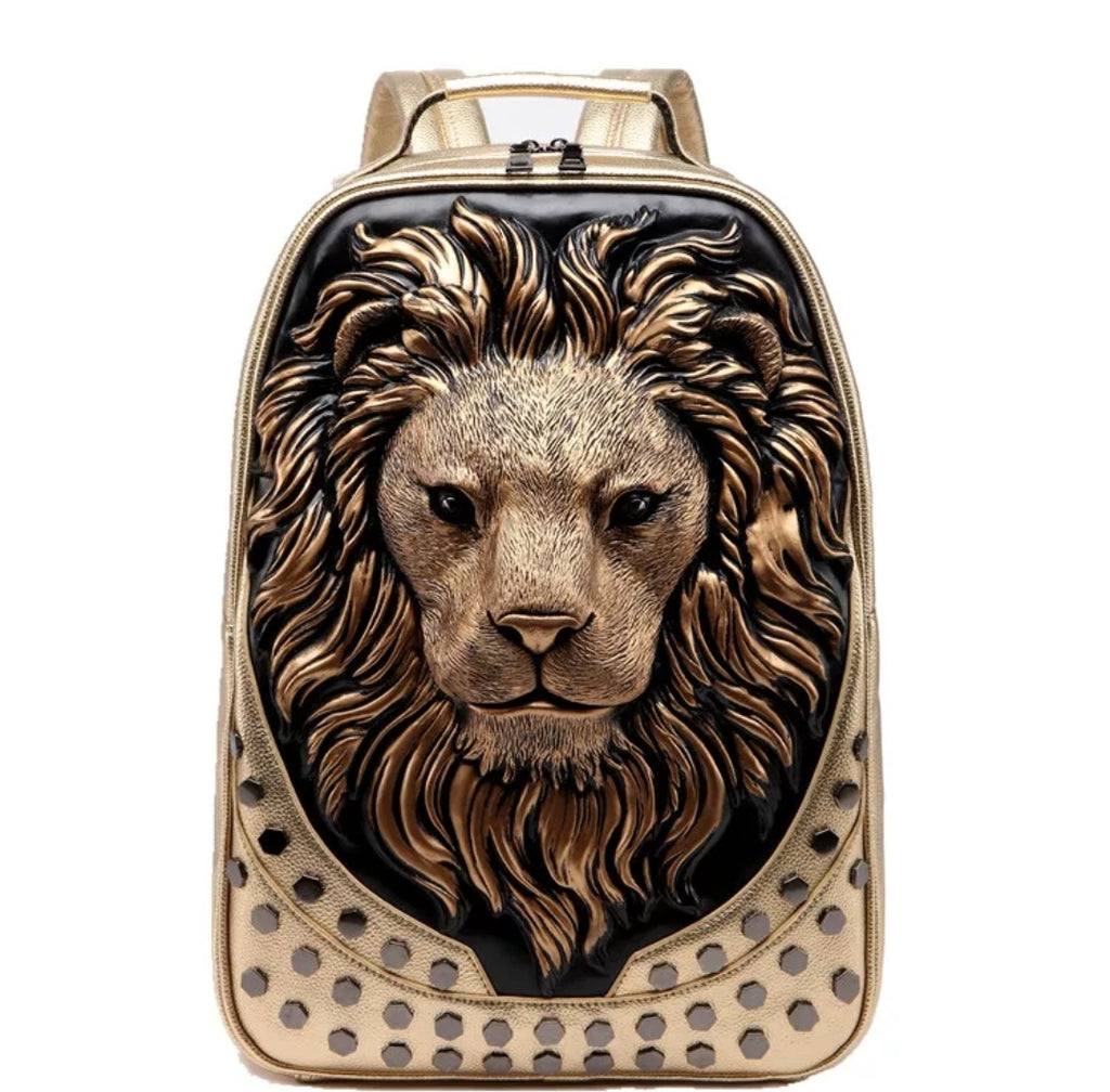ybOrdinary - 3D Emboss Lion Head Backpack (Different Colors Available)