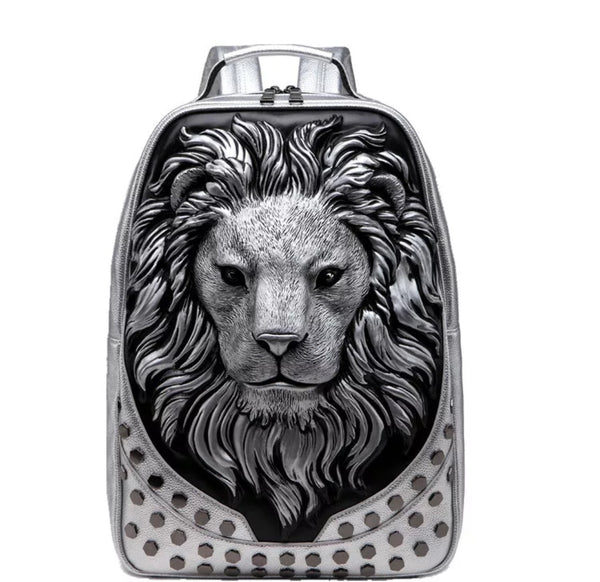 ybOrdinary - 3D Emboss Lion Head Backpack (Different Colors Available)