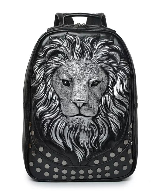 ybOrdinary - 3D Emboss Lion Head Backpack (Different Colors Available)